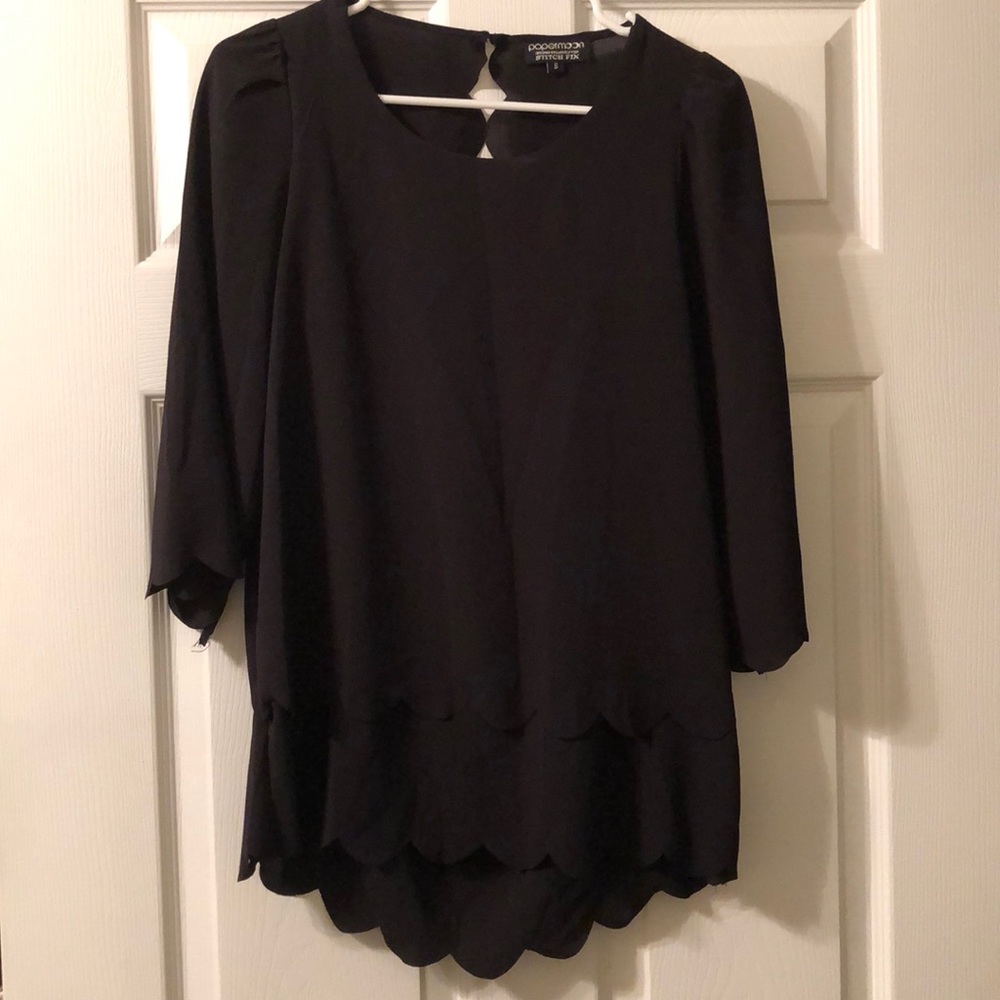 Black Fun Back Blouse